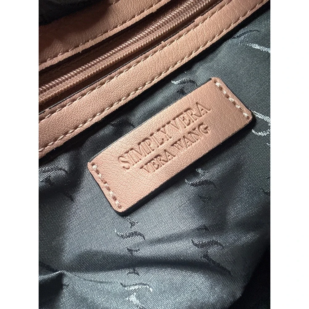 Simply Vera Vera Wang Dusty Rose Pink Pleated Hobo Shoulder Bag Gunmetal Chain